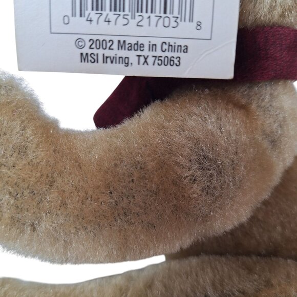 Vintage 2002 Dan Dee Christmas Teddy Bear Maroon Scarf 13 Inch - Picture 7 of 7